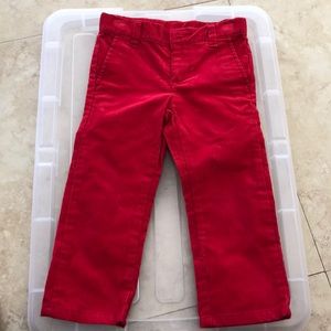 Janie and Jack red corduroy pants boys 2t